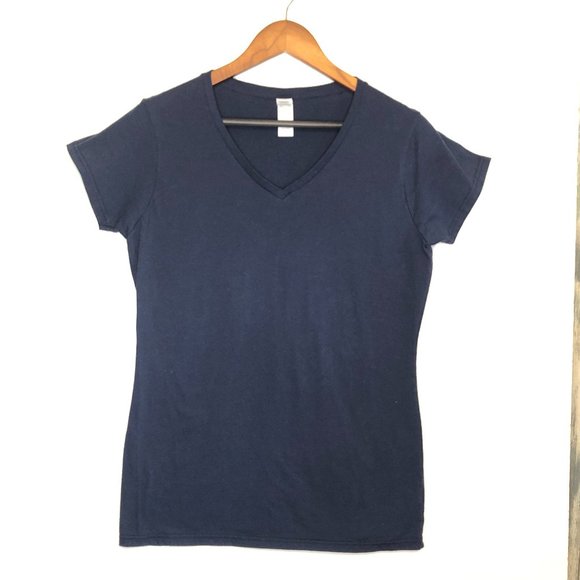 Gildan Softstyle VNeck Short Sleeve Navy XLarge - Picture 1 of 5